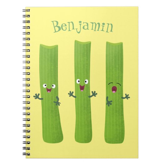 Snoepstokjes trio cartoon groenten notitieboek (Voorkant)