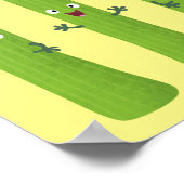 Snoepstokjes trio cartoon groenten poster (Hoek)