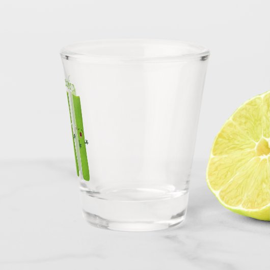 Snoepstokjes trio cartoon groenten shot glas (Rechts)