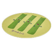 Snoepstokjes trio cartoon groenten snijplank (Hoek)