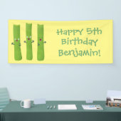 Snoepstokjes trio cartoon groenten spandoek (Beurs)