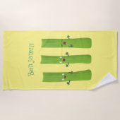 Snoepstokjes trio cartoon groenten strandlaken (Voorkant)