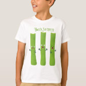 Snoepstokjes trio cartoon groenten t-shirt (Voorkant)