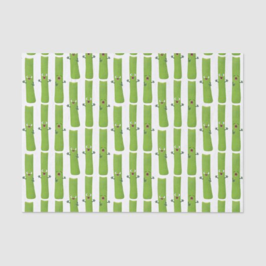 Snoepstokjes trio cartoon groenten tissuepapier (Voorkant)