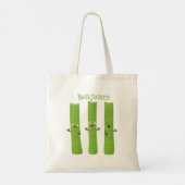 Snoepstokjes trio cartoon groenten tote bag (Achterkant)