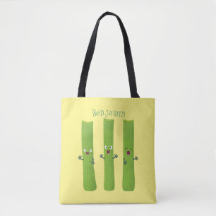 Snoepstokjes trio cartoon groenten tote bag