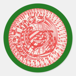 Snoepstokjes voor de zoete kerstbal ronde sticker