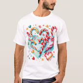 Snoepstokken en harten t-shirt (Voorkant)