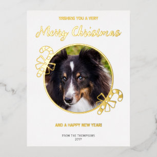 Snoepstokken met aangepaste fototemplate en tekst folie feestdagen briefkaart