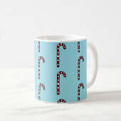 Snoepstokken op blauwe achtergrond koffiemok (Voorkant rechts)