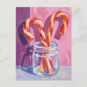 Snoepstokken | Oude Kerstmis Feestdagenkaart (Voorkant)