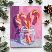 Snoepstokken | Oude Kerstmis Feestdagenkaart