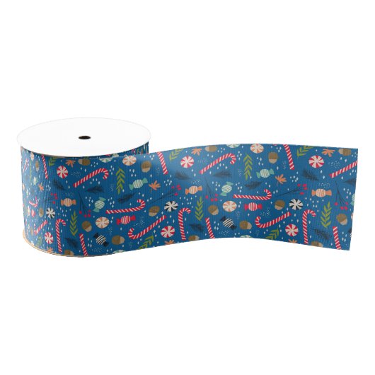 snoepsuikerriet en gevlekt kerstSnoep Grosgrain Lint (Spoel)