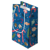 snoepsuikerriet en gevlekt kerstSnoep Klein Cadeauzakje (Achterkant Gekanteld)