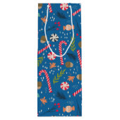 snoepsuikerriet en gevlekt kerstSnoep Wijn Cadeautas (Achterkant)