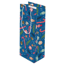 snoepsuikerriet en gevlekt kerstSnoep Wijn Cadeautas