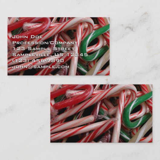 snoepsuikerriet visitekaartje (Voorkant / Achterkant)