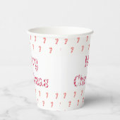 Snoeptekst en -patroon met kerstsnoer papieren bekers (Rechts)