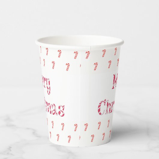 Snoeptekst en -patroon met kerstsnoer papieren bekers (Rechts)