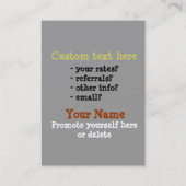 Snoepverwijdering Bewegende bedrijfsbevordering Visitekaartje (Achterkant)