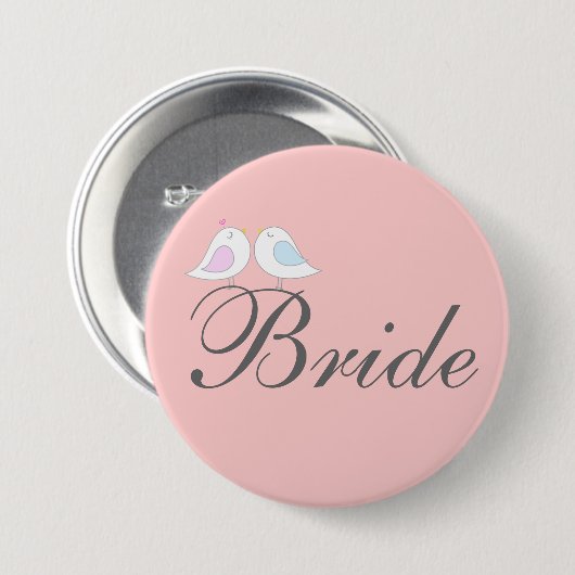 Snoepvogels BRIDE Ronde Button 7,6 Cm (Voorkant /achterkant)