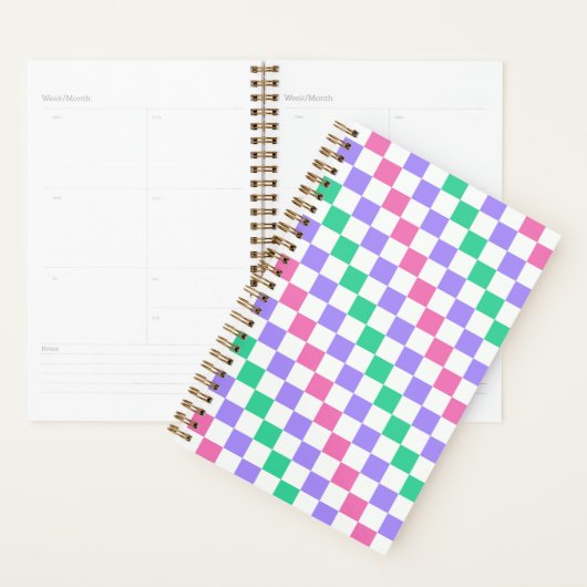 Snoepwinkel diagonaal schaakbordpatroon planner (Display)