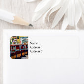 Snoepwinkel Met Frisdrankfontein Etiket (Insitu)