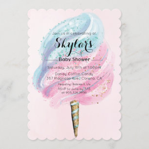 Snoepwolkjes Baby Shower Uitnodiging
