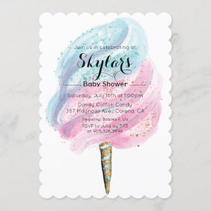 Snoepwolkjes Baby Shower Uitnodiging