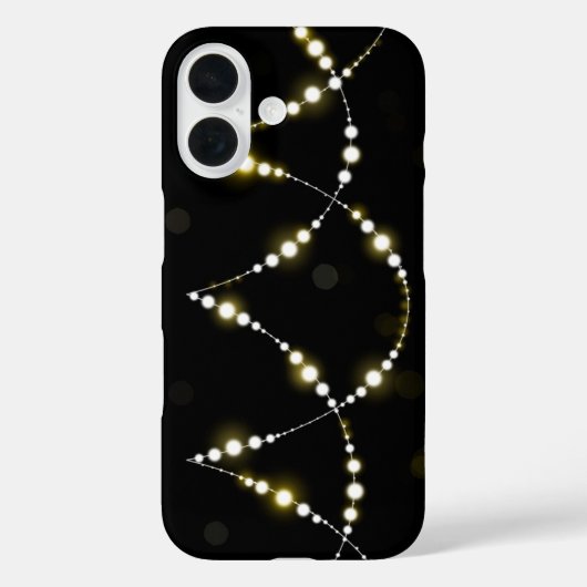 Snoer van gloeiende lichten op zwart Case-Mate iPhone case (Achterkant)