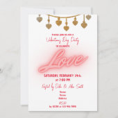 Snoer van liefdeshartjes Valentijnsdagfeest Kaart (Voorkant)