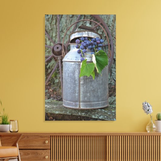 snoerdruiven in antiek blik canvas afdruk (Insitu (Woonkamer))