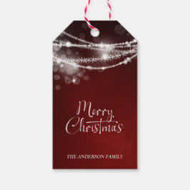 Snoeren Licht Burgundy Kerstmis Cadeaulabel
