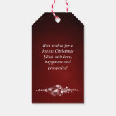 Snoeren Licht Burgundy Kerstmis Cadeaulabel (Achterkant)