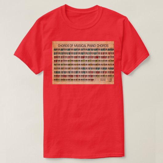 Snoeren van muziekpianokords t-shirt (Design voorkant)