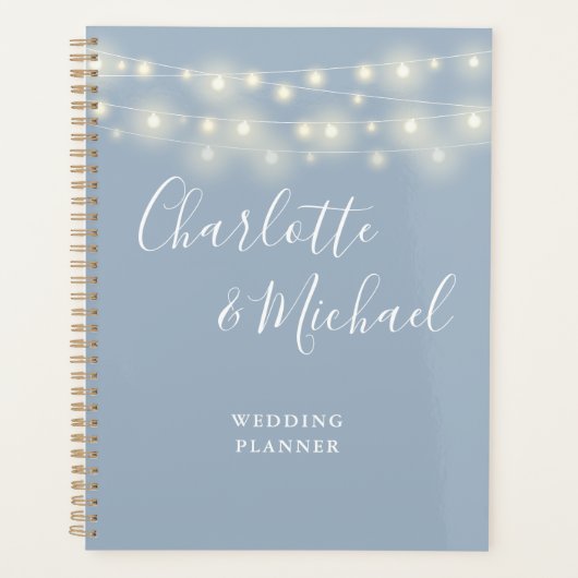 Snoerlampen Signature Script Stofblauw Bruiloft Planner (Voorkant)