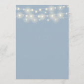 Snoerlampen Stofblauw Bloem Bruiloft Menu (Achterkant)