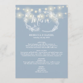 Snoerlampen Stofblauw Bloem Bruiloft Menu