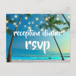 Snoerlampen Tropisch Strand Receptie Diner Uitnodiging Briefkaart