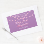 Snoerlampjes Roze Doopfeest Favor Rechthoekige Sticker (Envelop)