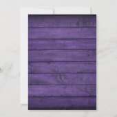 Snoerlampjes Rustic Paars Houten Bruiloft Kaart (Achterkant)