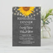 Snoerlampjes & Zonnebloem Proefdinermiddag Huwelij Kaart (Staand voorkant)