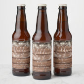 Snoerlichten Bloem Rustiek Houten Bruiloft Bier Etiket (Flessen)