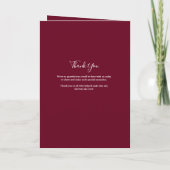 Snoerlichten bordeaux elegante script bruiloft programma (Achterkant)
