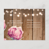 Snoerlichten & Landelijke Bloemen Schuur Save the  Aankondigingskaart (Achterkant)