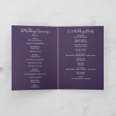 Snoerlichten Paars Elegant Script Bruiloft Programma (Binnen)