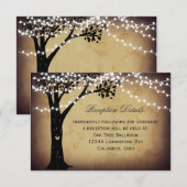 Snoerlichten Rustieke Boom Bruilofts Ontvangstkaar Informatiekaartje (Voorkant / Achterkant)