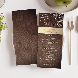 Snoerlichten Rustieke Bruiloft Menu