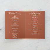 Snoerlichten Terracotta Elegante Script Bruiloft Programma (Binnen)