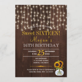 Snoerlichten zonnebloemen chic rustiek sweet sixte kaart
